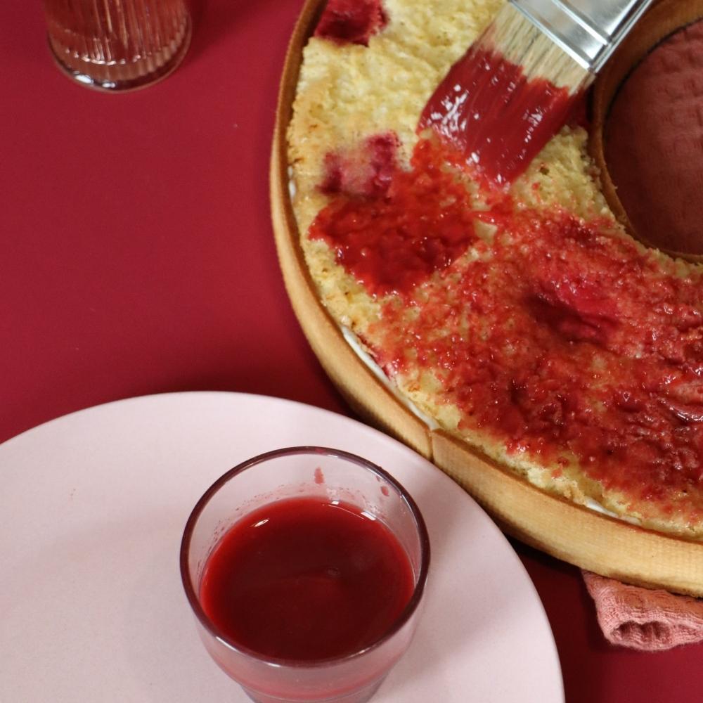 Imbibage génoise - tarte aux framboises ScrapCooking